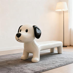 Banco de Fibra de Vidrio con Diseño de Cachorro de Dibujos Animados, Silla de Espera Adecuada <span class=keywords><strong>para</strong></span> Áreas de Descanso de Centros Comerciales, <span class=keywords><strong>Parques</strong></span> Infantiles Familiares y <span class=keywords><strong>Parques</strong></span> de Atracciones - Product Image 1