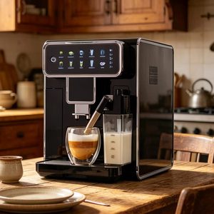 Cafetera de un solo toque con espumador de leche incorporado: experimente el café de cafetería en casa con la comodidad de un solo toque. - Product Image 1