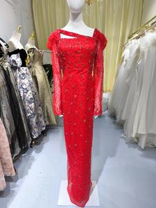 S1061F 2025 nouvelles <span class=keywords><strong>robes</strong></span> de soirée scintillantes pour l'hiver Empire 4XL à manches <span class=keywords><strong>longues</strong></span> Satin arabe Aso Ebi <span class=keywords><strong>robes</strong></span> de bal - Product Image 2