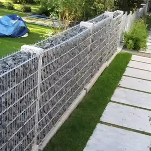 Galfan geschweißter Zaun Gabion-Haltungswände 200 × 100 × 50 geschweißter Gabion-Karton 2 × 1 × 0,5 m Gabion-Korb Steindrahtkäfig Gartenzaun