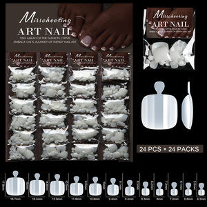 Nouveau produit : Patchs à ongles en ABS en forme de demi-lune, feuilles d'extension d'ongles à presser style français, 20 paquets/capsules, idéal pour les salons de manucure - Product Image 3