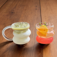 Tasse à café irrégulière en verre borosilicate transparent résistant à la chaleur, idéale pour le lait
