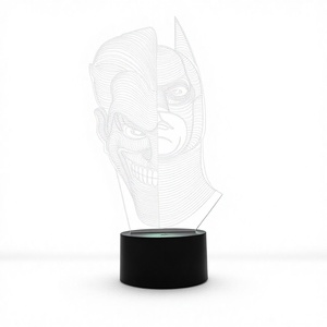 Lámpara Nocturna LED 3D de Doble Cara, Luz Blanca Cálida, Regulable Mediante Interruptor, Recargable, con Alimentación por Enchufe, Material Acrílico - Product Image 1