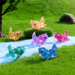 Miniatura de juguete con purpurina, mini figuras de axolote de resina, pequeños animales de resina, adornos artesanales para bricolaje, decoración de jardín, casa de muñecas y plantas en maceta. - Product Image 3