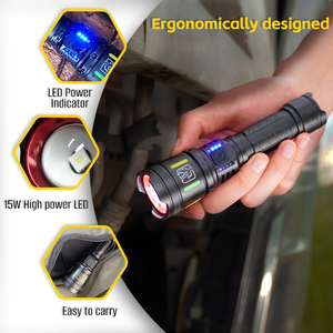 700 lumen huỳnh quang Led zoom đèn pin Type-C có thể sạc lại <span class=keywords><strong>Torch</strong></span> ánh sáng LED Đèn pin dài phạm vi mạnh mẽ cho đi bộ đường dài - Product Image 5