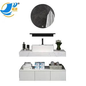 Lanjia AZ003-110 2022 Nieuwe 110Cm Single Sink Vanity Top Vrijstaande Badkamer Ijdelheid Eenheden Witte Badkamer Ijdelheid Eenheid