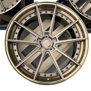 GVICHN 20 26 pouces, jantes de voiture de course forgées, lèvre bronze brossé personnalisée pour BMW, jantes 5x112 5x120, jantes en deux parties en aluminium - Product Image 1