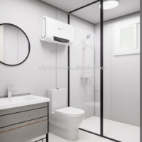 Toilette intelligente moderne entièrement intégrée, accessoire de salle de douche fermée coulissante Essentials salle de bain préfabriquée