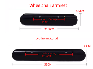 Reposabrazos Universales de Poliuretano/Cuero Negro para Silla de Ruedas de Uso Hospitalario (Estilo Largo y Corto) Esenciales para Silla de Ruedas - Product Image 5