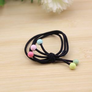 Élastiques à cheveux noirs, petites tailles, avec perles colorées, pour usage quotidien - Product Image 2