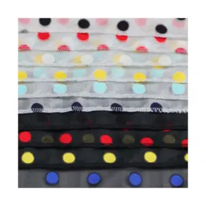 56 "144GSM prezzo economico Rayon poliestere Nylon Polka Dot nero bianco Tulle tessuto a rete per le donne vestono tessili per la casa