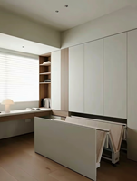 Armoire Pliante Minimaliste Moderne avec Lit Escamotable Intégré – Meuble de Rangement Gain de Place pour Bureau à Domicile, Salle d'Étude, Petit Appartement