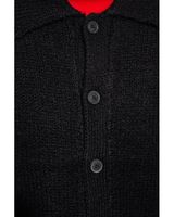 VSCOO 2023 Nouveau design Chemise tricotée à col rabattu de couleur unie avec boutons et côtes Cardigan personnalisé Pull pour hommes