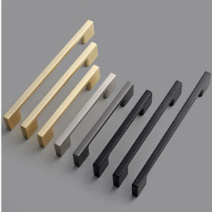 Modern Minimalist Dark Armor Wardrobe <b>Door</b> Handles Brushed <b>Gold</b> Zinc Alloy Bar Shape Durable Hardware for Cabinet Drawer Use - Product Image 3