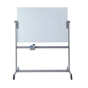 2021 erasable movable magnetic tempered glass writing whiteboard stand with wheels