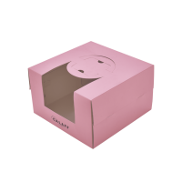 Boîte à gâteau mini en carton PVC blanc de luxe, matériaux recyclés, 2 mm, emballage alimentaire, mariage, fête, taille 12x6, avec ruban et poignée, protection UV