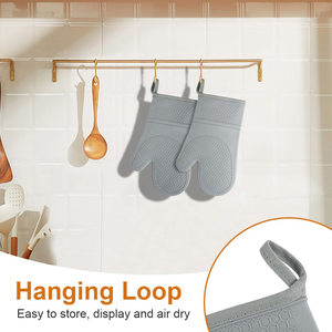 Gants de cuisine en silicone imperméables avec logo personnalisé, antidérapants, pour la cuisson et la pâtisserie - Product Image 4