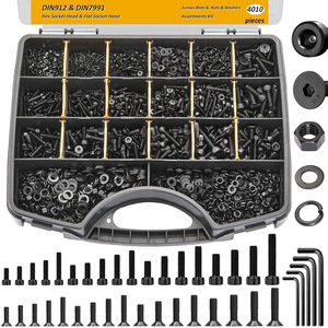 Cross Border Boxed 4010pcs Internal Hex Screw Nut Set Metric 8.8 Strength Black Zinc Sink Head Socket DIN GB Standard - Product Image 4