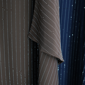 Abaya Islamica di Lusso Dubai all'Ingrosso, Vestito Musulmano con Farfalle, Elegante Abito Modesto con Strass per Eid 2025 - Product Image 4