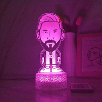 Messi veilleuse joueur de Football lampe à LED couleurs RVB 50 industriel 15 20 ABS plastique télécommande DC 6V éclairage domestique intelligent