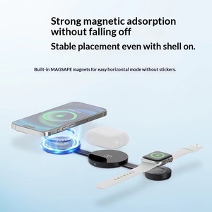 Cargador Inalámbrico Magnético Plegable Tres en Uno, Cargador Inalámbrico Magnético Multifuncional Portátil para Teléfono Móvil - Product Image 3