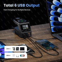 Stasiun Pengisian Daya GaN 240W 4*140W PD3.1 USB-C Pengisi Daya Cepat Nirkabel, Cocok untuk Laptop Apple Jam Alarm Samsung