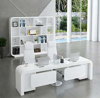 Bureau de travail moderne et minimaliste de 94 à 142 pouces de large avec tiroirs à dossiers et structure en acier pour bureau d'angle
