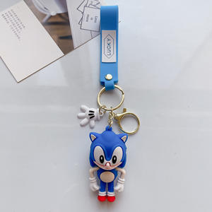 LLavero de juguete sónico de dibujos animados 3D personalizado colgante bolsa de pareja accesorios de llavero de coche regalo muñequera llaveros - Product Image 6