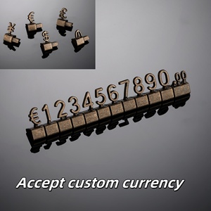 Regolabile in metallo oro cubo numeri rimovibile Mini simbolo del dollaro espositore per gioielli <span class=keywords><strong>negozio</strong></span> al dettaglio prezzo che mostra - Product Image 3