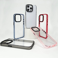 Coques de téléphone transparentes pour Iphone 17 16 15 14 13 12 11 Plus Pro Max Couverture transparente avec cadre de caméra en métal amovible Simple