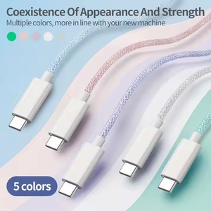 <span class=keywords><strong>Cable</strong></span> <span class=keywords><strong>Original</strong></span> <span class=keywords><strong>de</strong></span> Nailon Trenzado Doble USB C <span class=keywords><strong>de</strong></span> 60W, 1M, Carga Rápida Tipo C a Tipo C para <span class=keywords><strong>iPhone</strong></span> 16 15 Pro Max Plus iPad - Product Image 4