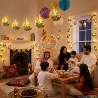 Guirlandes lumineuses en forme d'étoile, de lune et d'arbre pour l'Aïd, le Ramadan, la rentrée scolaire, décoration intérieure, Moubarak
