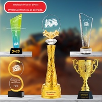 Trophée en cristal personnalisé pour champion de ventes 4S de concessionnaire automobile, compétition de motocross tout-terrain, chariot élévateur - Multi-usage, logo personnalisé