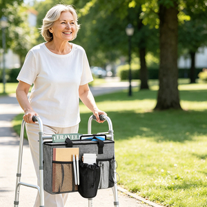 Universal <b>Walker</b> Storage Bag with Multi Pockets for Seniors <b>Elderly</b> Injured People Large Capacity <b>Walker</b> Storage Bag Organizer - Product Image 5