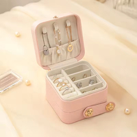 Boîte de rangement portable pour bijoux, boîte à bijoux multi-couches avec boîte de rangement pour bagues, organisateur de colliers et organisateur de bracelets