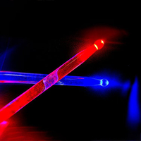 Acryl Drum Stick Rot & Blau Glow LED Drumsticks Helle LED Light Up Drumsticks Glow in the Dark Jazz Drumsticks