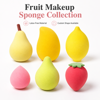 Juego de 3 Esponjas de Maquillaje en Forma de Fruta, Hipoalergénicas, Sin Látex, para Aplicar Maquillaje, Marca Privada, Venta al Por Mayor