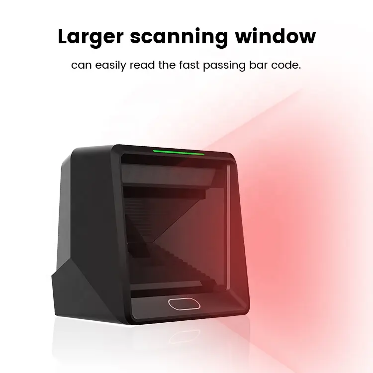 स्वचालित स्कैनिंग हाथ नि: शुल्क 1D 2D QR कोड रीडर डेस्कटॉप सर्वदिशात्मक बारकोड स्कैनर सुपरमार्केट के लिए