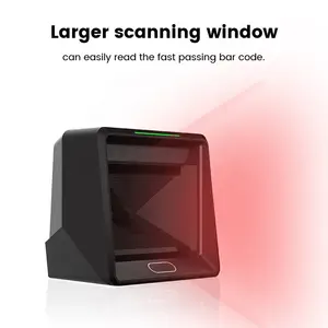 Automatic Scanning Hands Free 1D 2D QR Code Reader Desktop Omnidirectional Barcode Scanner For Supermarket