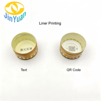 Capsules en aluminium ROPP personnalisées avec impression de fond de gobelet, texte et code QR pour produits laitiers, jus et boissons gazeuses