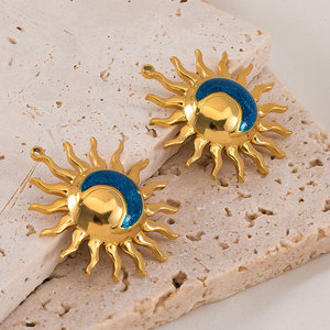 Dijes de Sol Esmaltados de Acero Inoxidable 316L con Baño de Oro de 14k y 18k, Personalizados al por Mayor, para la Fabricación de Joyas, Pulseras y Collares - Product Image 6