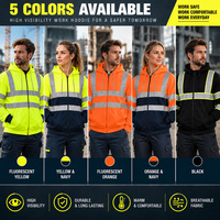 EN20471 Vêtement de travail réfléchissant chaud, uniforme de sécurité, vêtements de travail pour l'industrie, l'électricité, la mécanique, les mines, la construction, sweat-shirt de travail haute visibilité personnalisé