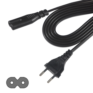 Adaptateur C8 à angle noir pour prise KC IEC, câble d'alimentation C7-Europlug AC 220V EU 2 broches vers câble d'alimentation C7 femelle - Product Image 5