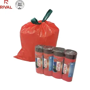 Bolsa de basura de Plástico ldpe, bolsas de basura amarillas, negra, con estampado de delineador, 30 litros