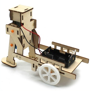 Tự làm mô hình Bộ dụng cụ Robot + Xe đẩy tay hoạt động trung tâm cơ khí đồ chơi não trêu ghẹo bằng gỗ giáo dục robot làm Bộ dụng cụ - Product Image 3