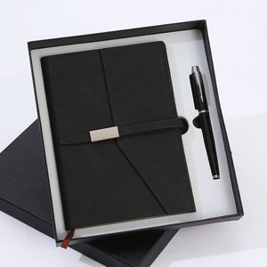 Cadeaux promotionnels, logo personnalisé, coffret cadeau d'entreprise de luxe, carnet en cuir PU A5 avec stylo et porte-clés - Product Image 4
