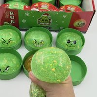 Grinch Noël Boîte Mystère Sensorielle en Forme de Boulette Jouet à Presser Anti-Stress pour Réfrigérateur Squishy Cadeau de Fête pour Adolescents et Adultes en Gros TPR