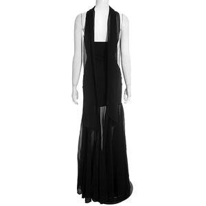 Vivibloook D25DS477 vestidos de noche para mujer Otoño Invierno recién llegados Sexy Color sólido gasa Patchwork fuera del hombro Maxi vestido - Product Image 2