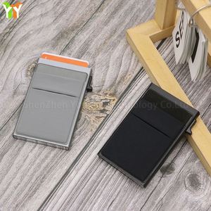 Minimalist Slim <b>Metal</b> <b>Wallet</b> With Button Closure Rfid Blocking Lycra Pocket for Id and Money Credit Card Holder - Product Image 6