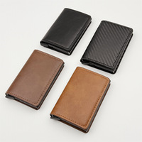 Dompet Unisex Anti-skimming dengan Pola Serat Karbon PU, Inspeksi Penuh Eropa Amerika, Pemblokiran RFID, dan Desain Lintas Batas